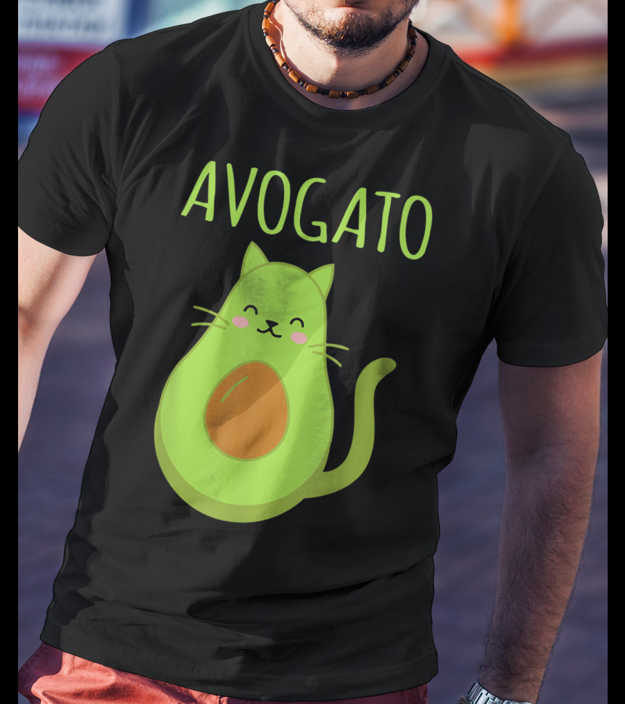 Avogato Funny Cat Avocado Kawaii T-Shirt