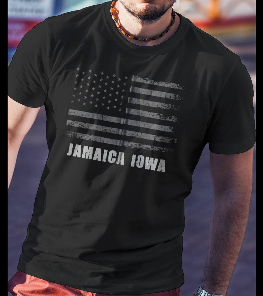 American Flag Jamaica Iowa USA Patriotic T-Shirt