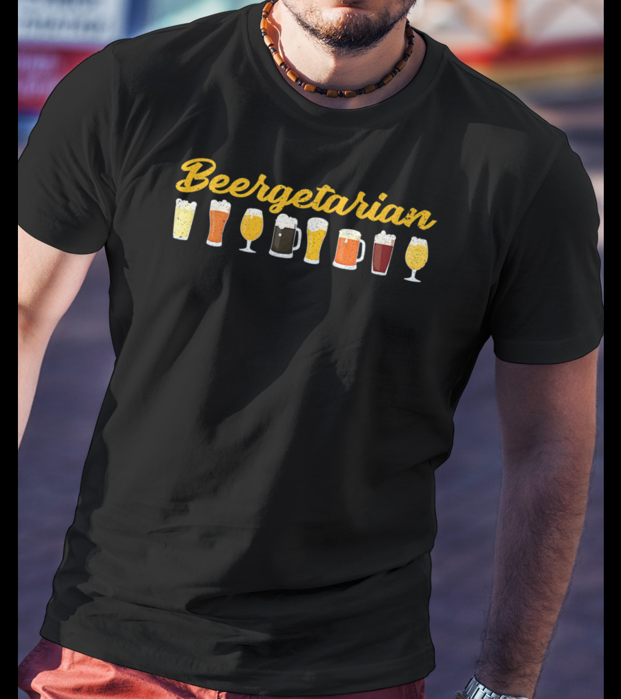 Beergetarian Beer Lover Funny Beer Brewing Beer Glasses T-Shirt