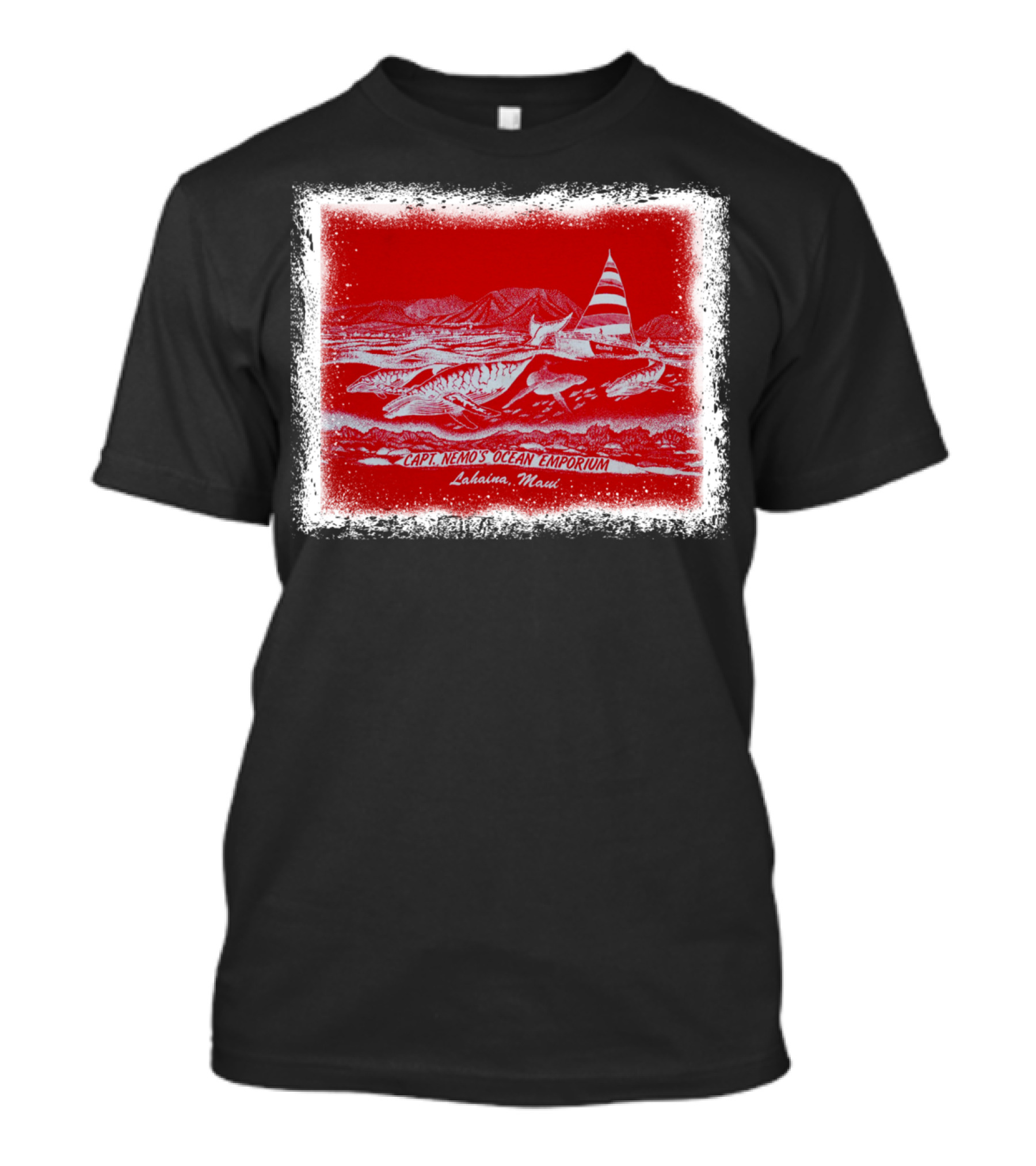 Captain Nemo's Ocean Emporium Lahaina Maui Nautical Adventure Scene T-Shirt