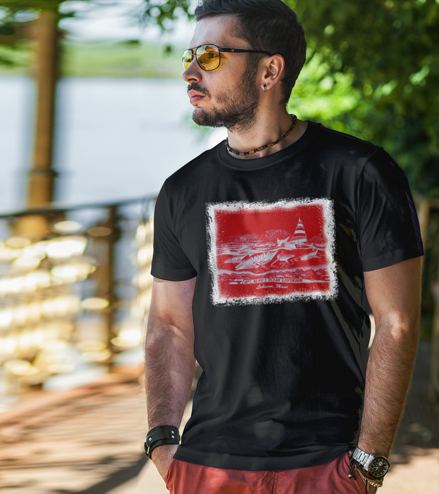 Captain Nemo's Ocean Emporium Lahaina Maui Nautical Adventure Scene T-Shirt