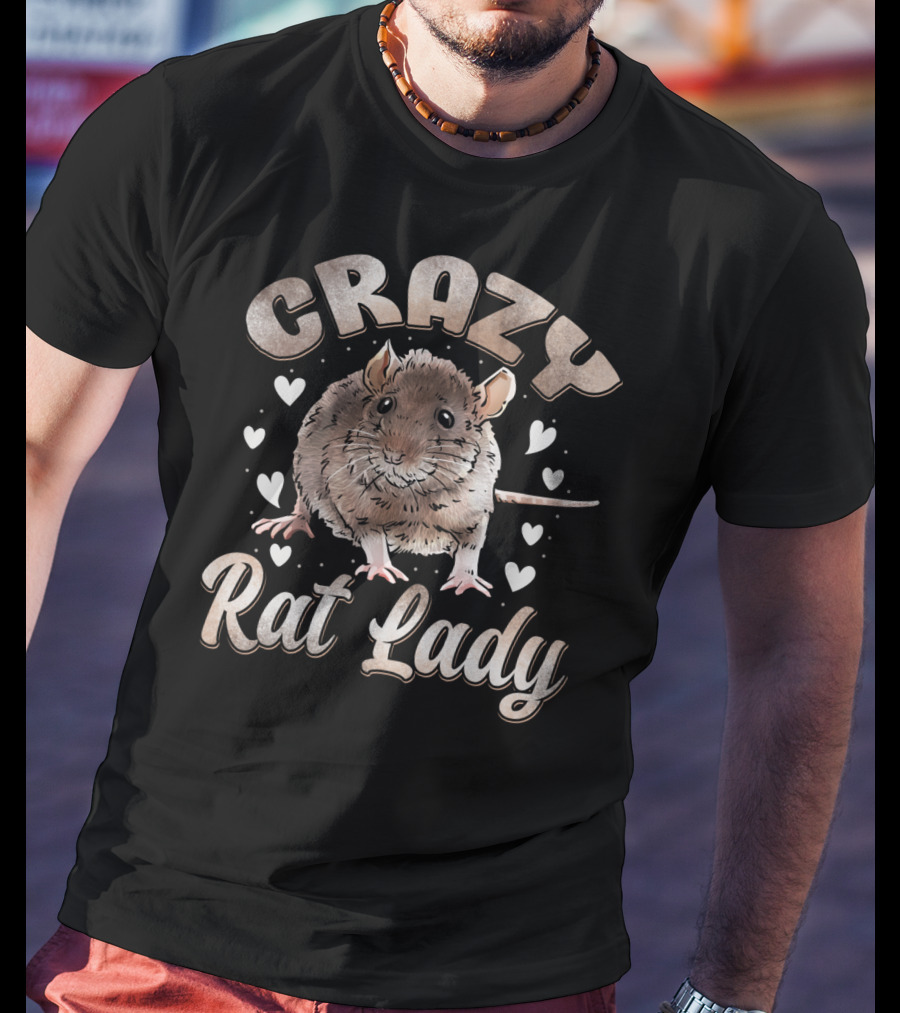 Crazy Rat Lady Heart Rat Mom Mouse Hearts T-Shirt