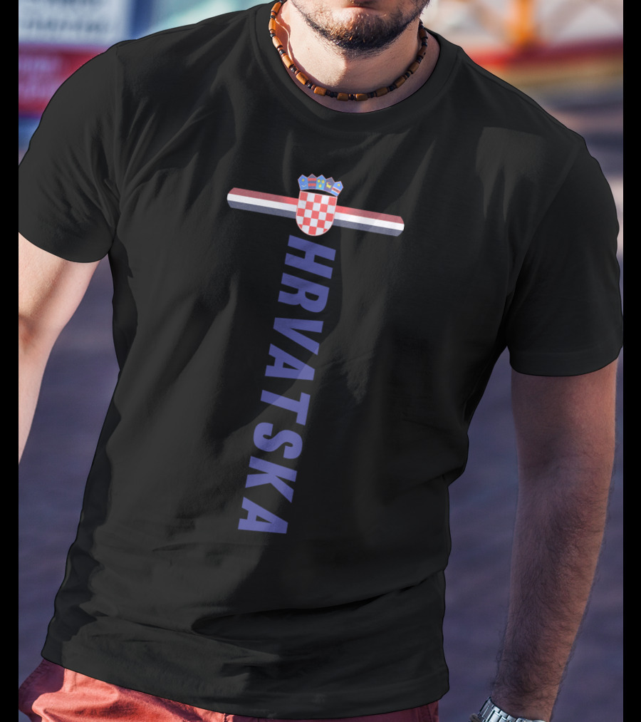 Hrvatska Croatian Flag Red White Blue Crest Sportsstyle T-Shirt