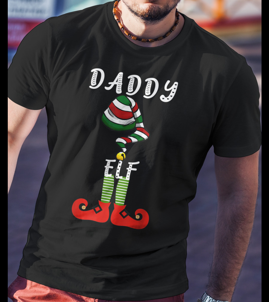 Daddy Elf Festive Family Christmas Holiday Group T-Shirt