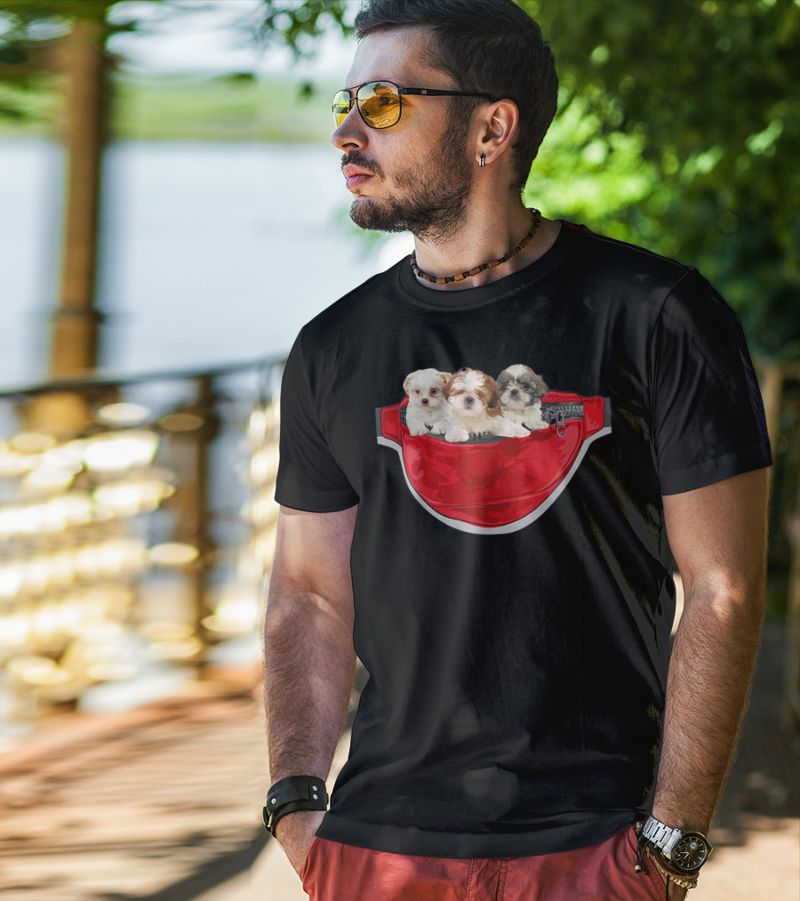 Funny Shih Tzu Dog Pocket Waist Pack Lover T-Shirt