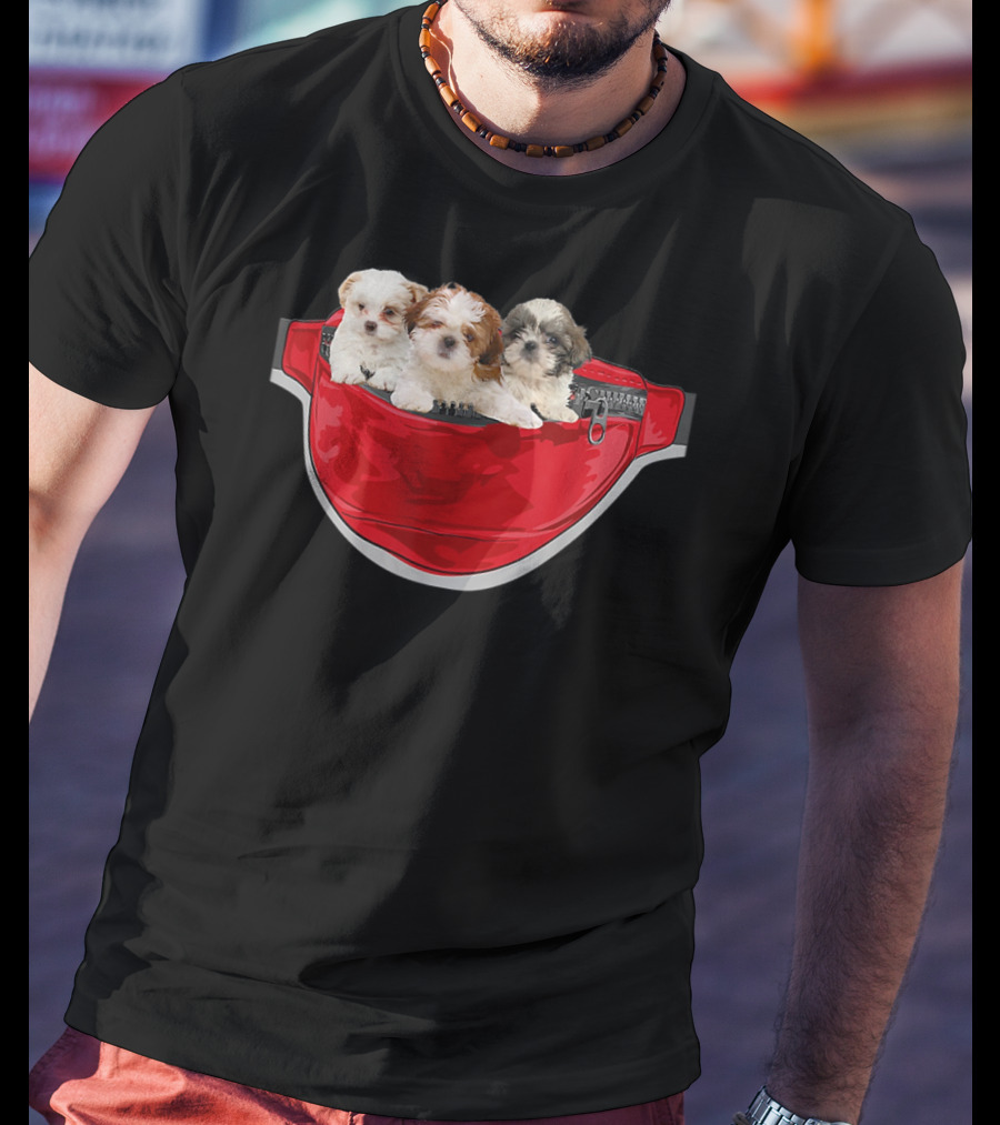 Funny Shih Tzu Dog Pocket Waist Pack Lover T-Shirt