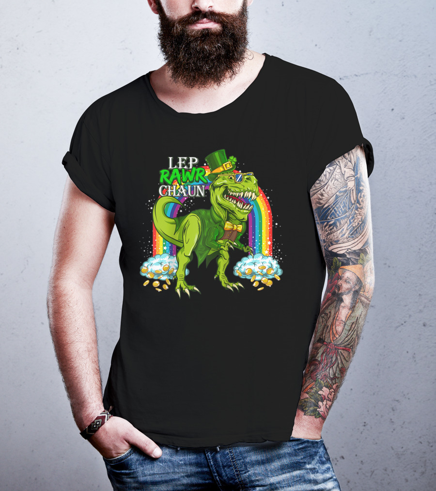 LEP RAWR CHAUN T-Rex Rainbow Coins T-Shirt