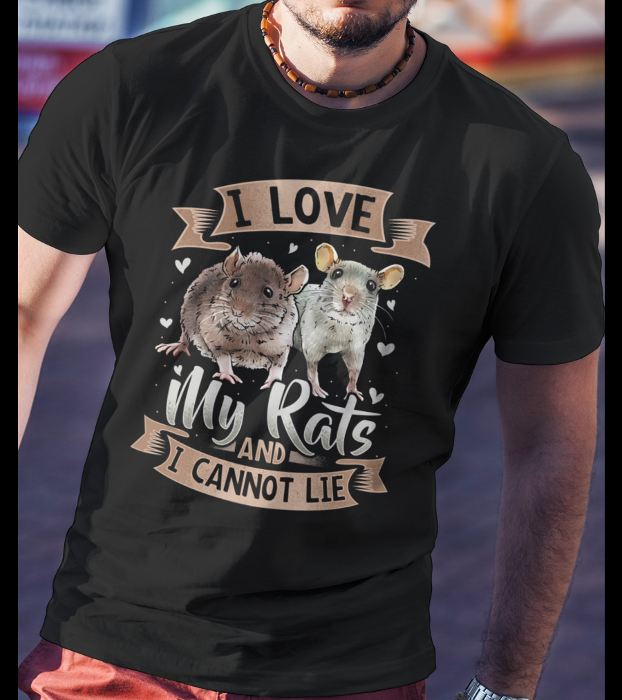 I Love My Rats And I Cannot Lie Rat Heart T-Shirt