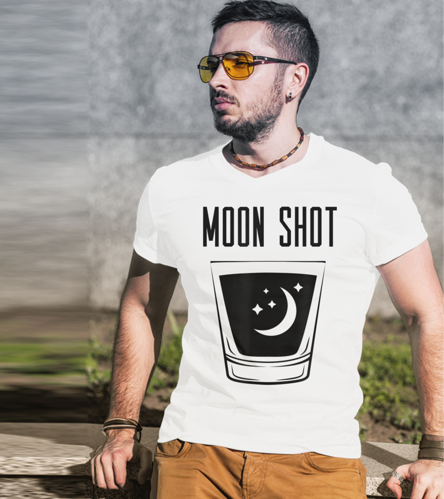 Moon Shot Drinking Alcohol Party Funny Shot T-Shirt