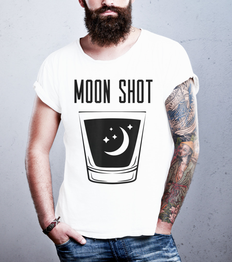 Moon Shot Drinking Alcohol Party Funny Shot T-Shirt