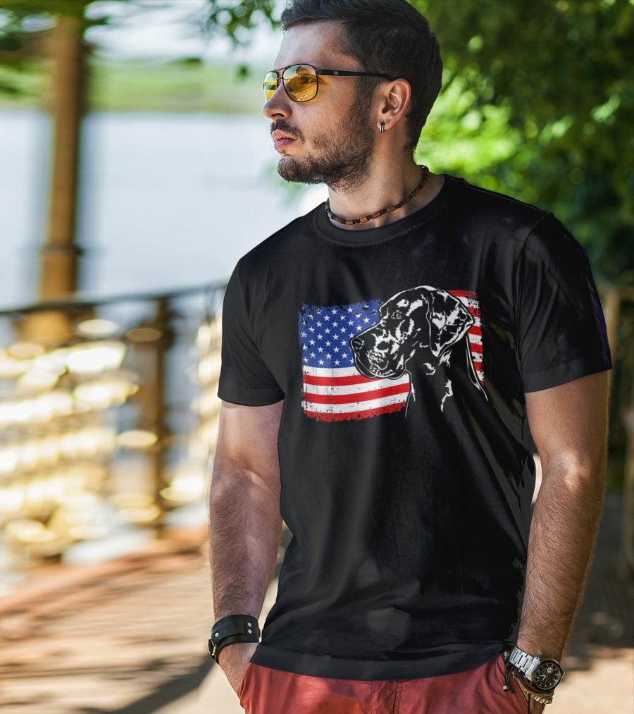 Great Dane American Flag Patriotic Pride T-Shirt