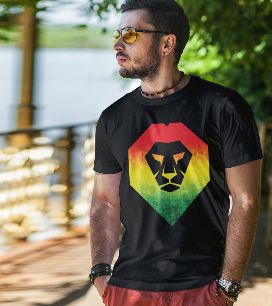 Rasta Flag Jamaican Reggae Lion Bold And Proud T-Shirt