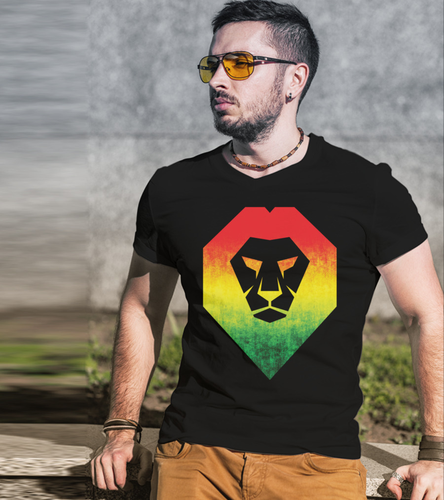 Rasta Flag Jamaican Reggae Lion Bold And Proud T-Shirt
