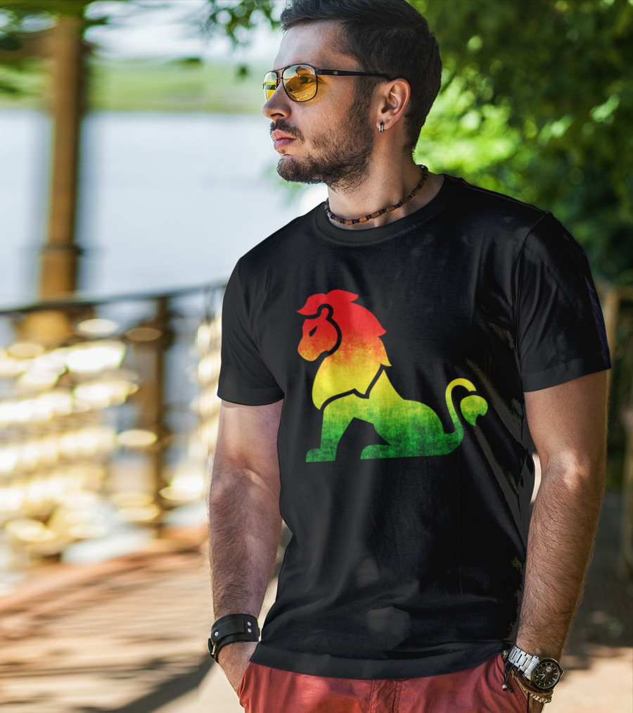 Rasta Flag Reggae Lion Jamaica T-Shirt