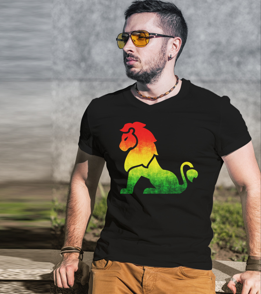 Rasta Flag Reggae Lion Jamaica T-Shirt