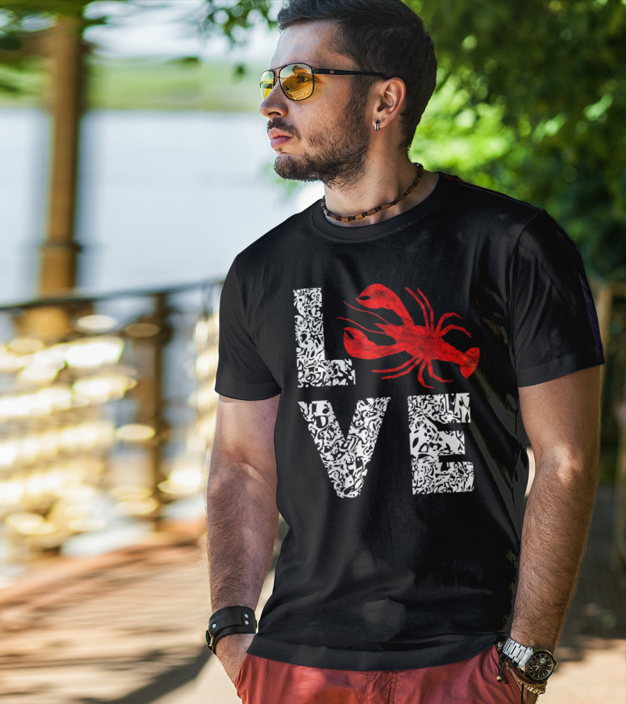 Love Crawfish Cajun River Crayfish Crab Boils Ditch T-Shirt