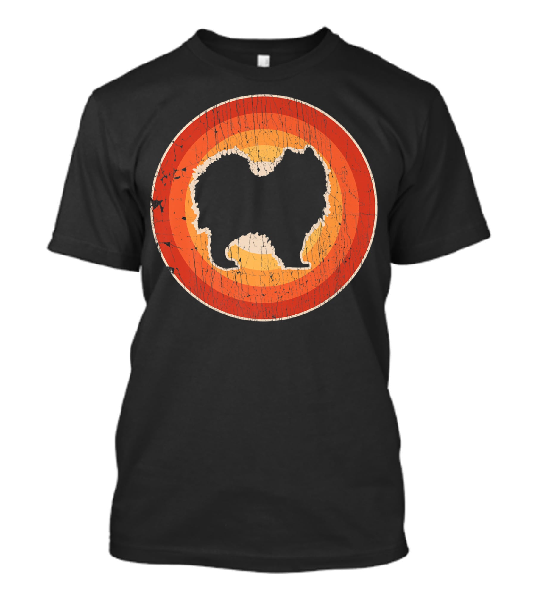 Samoyed Vintage Style 60s 70s Retro Circle T-Shirt