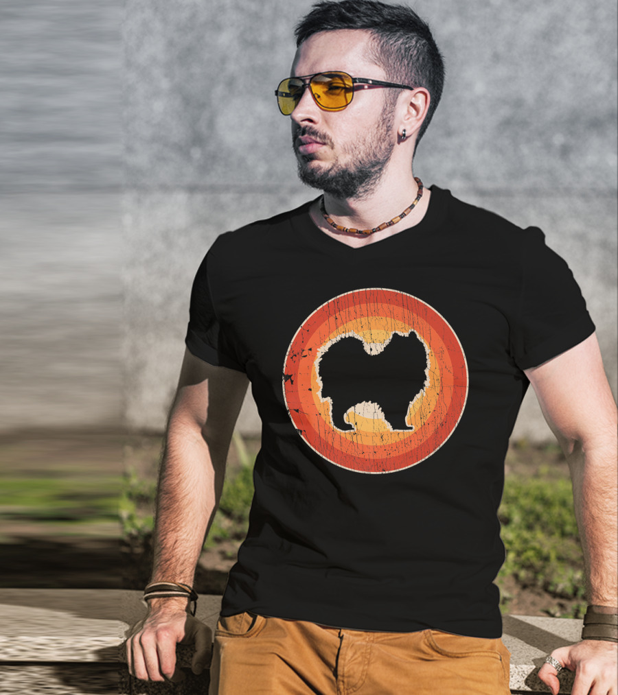 Samoyed Vintage Style 60s 70s Retro Circle T-Shirt