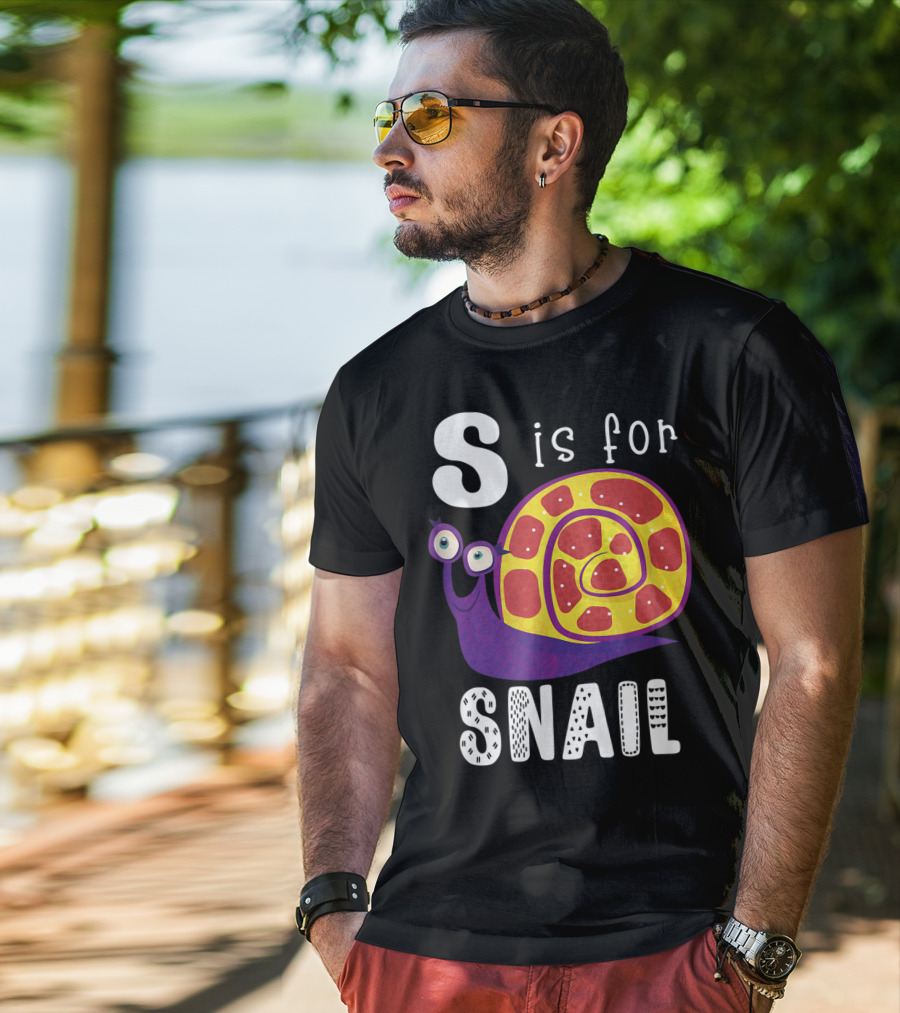 S Is For Snail Alphabet Letter Insect T-Shirt
