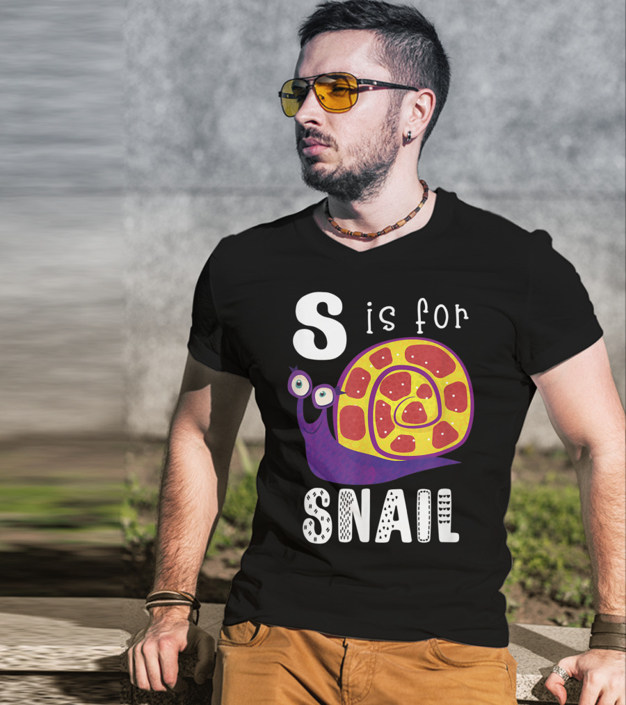 S Is For Snail Alphabet Letter Insect T-Shirt