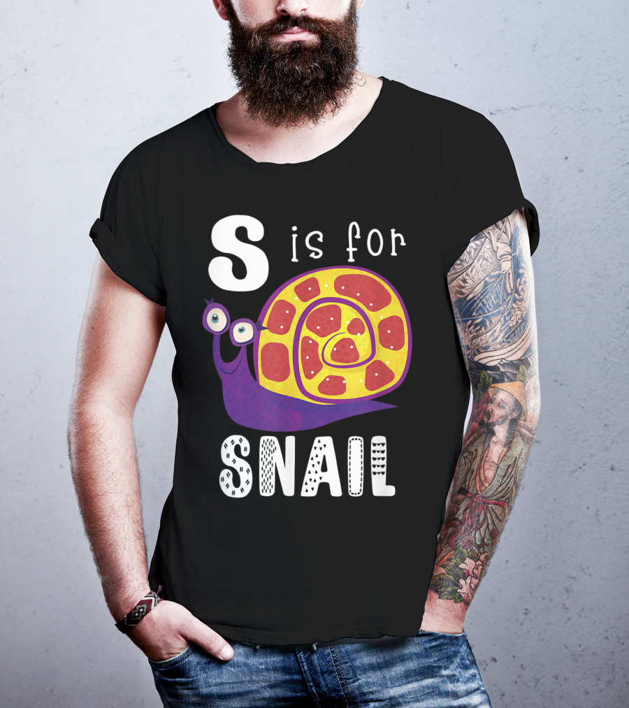 S Is For Snail Alphabet Letter Insect T-Shirt