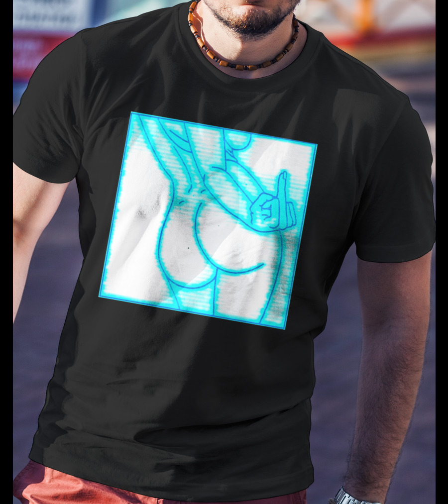 The Finger Middle Gesture Neon Outline T-Shirt