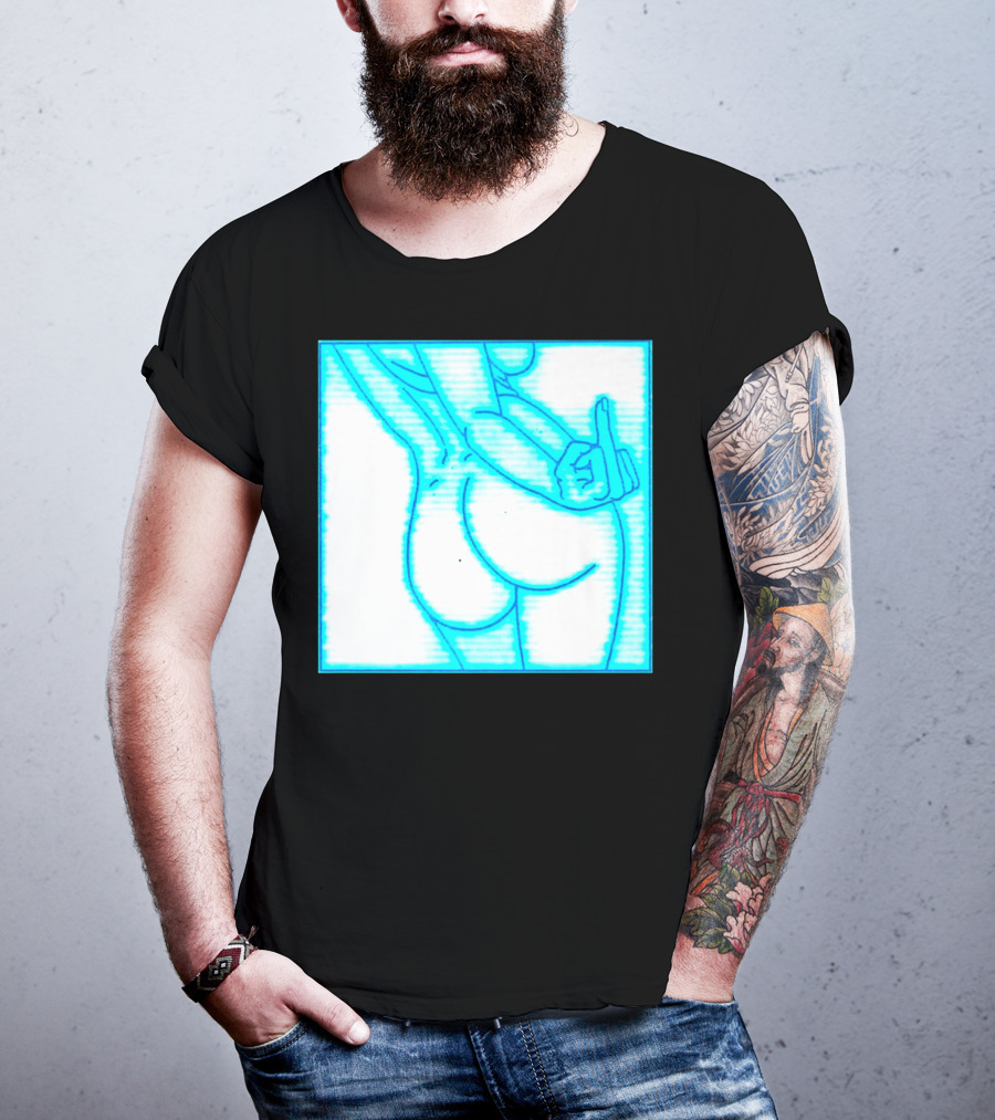 The Finger Middle Gesture Neon Outline T-Shirt