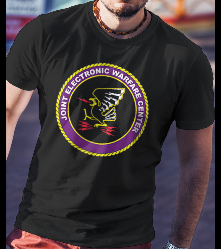 Joint Electronic Warfare Center Logo Emblem Bird With Lightning T-Shirt