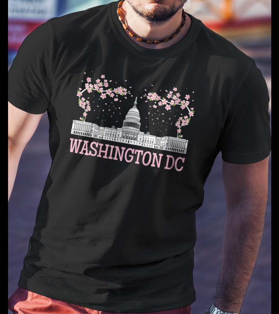 Washington DC Capitol Cherry Blossom Scenic T-Shirt
