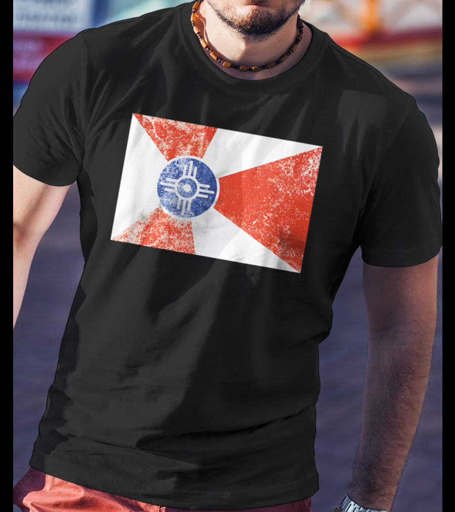 Distressed Vintage Wichita Flag T-Shirt