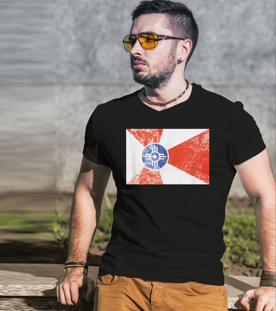 Distressed Vintage Wichita Flag T-Shirt