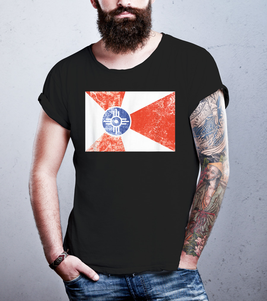 Distressed Vintage Wichita Flag T-Shirt