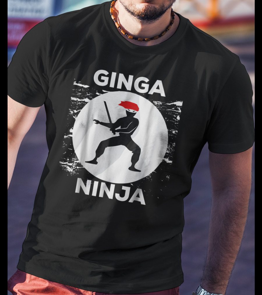 Ginga Ninja Funny Redhead Ninja Humor Circle T-Shirt
