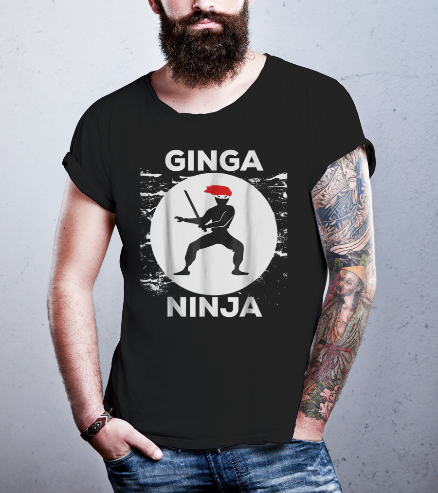 Ginga Ninja Funny Redhead Ninja Humor Circle T-Shirt