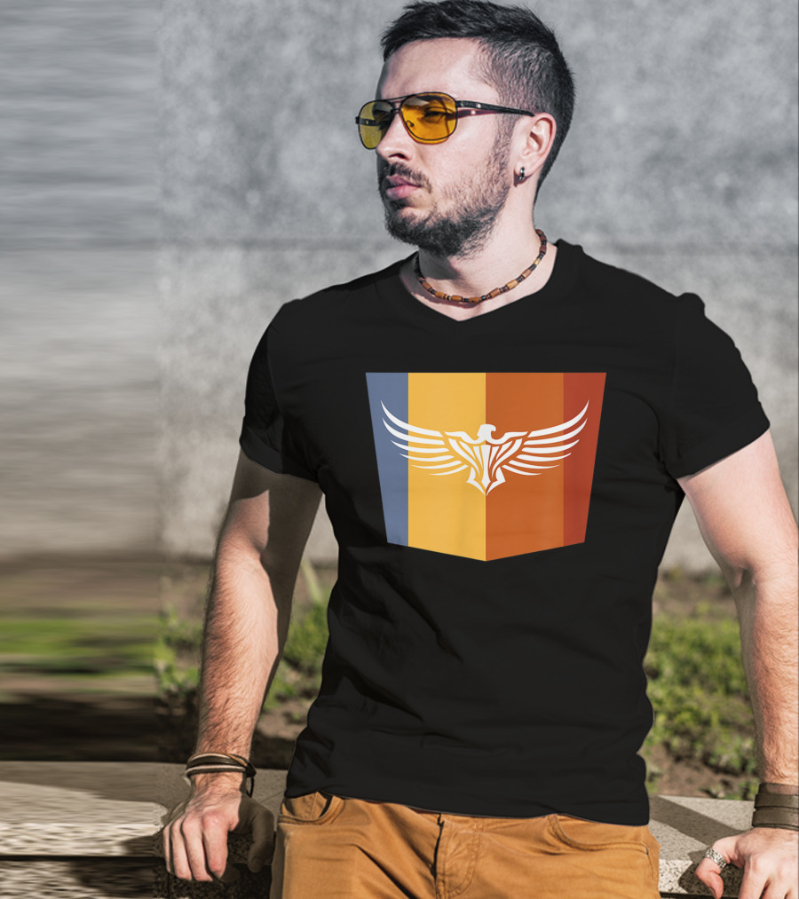 Falcon Great Eagle Winged Emblem With Tricolor Shield T-Shirt