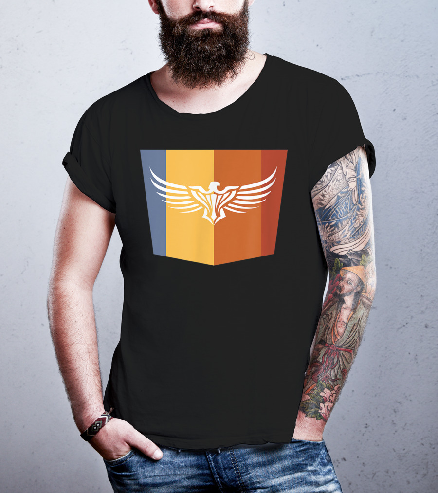 Falcon Great Eagle Winged Emblem With Tricolor Shield T-Shirt