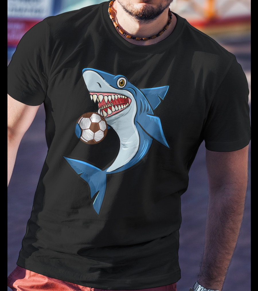 Football Sharks Love Animal Lovers Soccer Shark T-Shirt