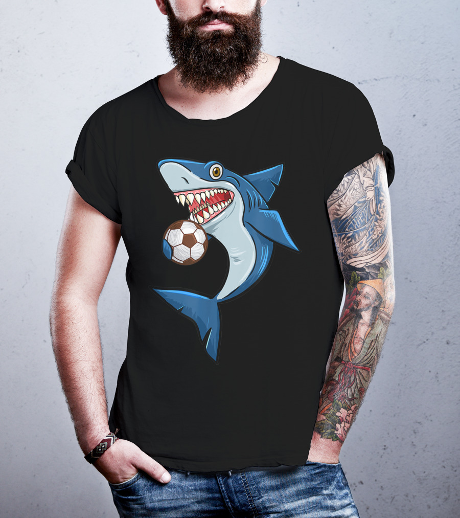 Football Sharks Love Animal Lovers Soccer Shark T-Shirt
