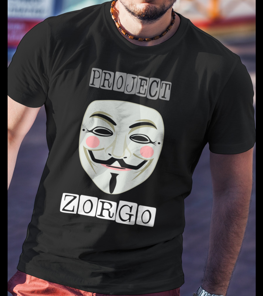 Project Zorgo Anonymous Hacker Mask Guy Fawkes T-Shirt
