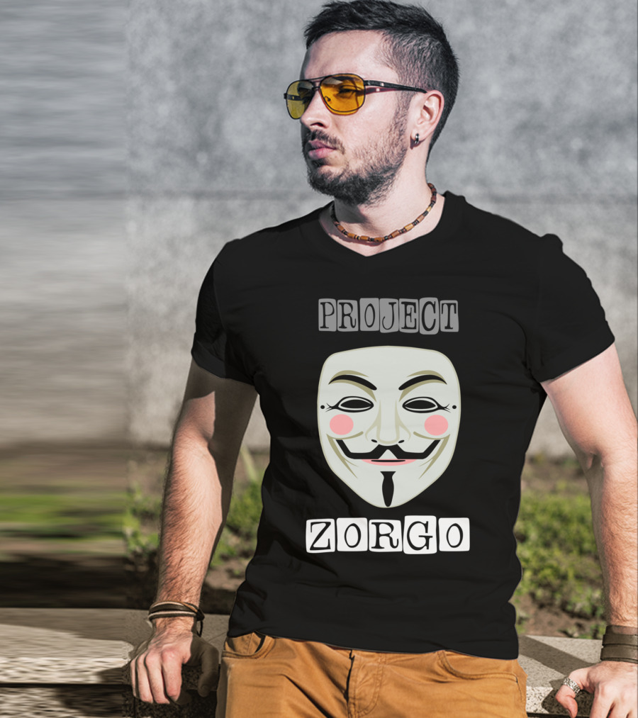 Project Zorgo Anonymous Hacker Mask Guy Fawkes T-Shirt