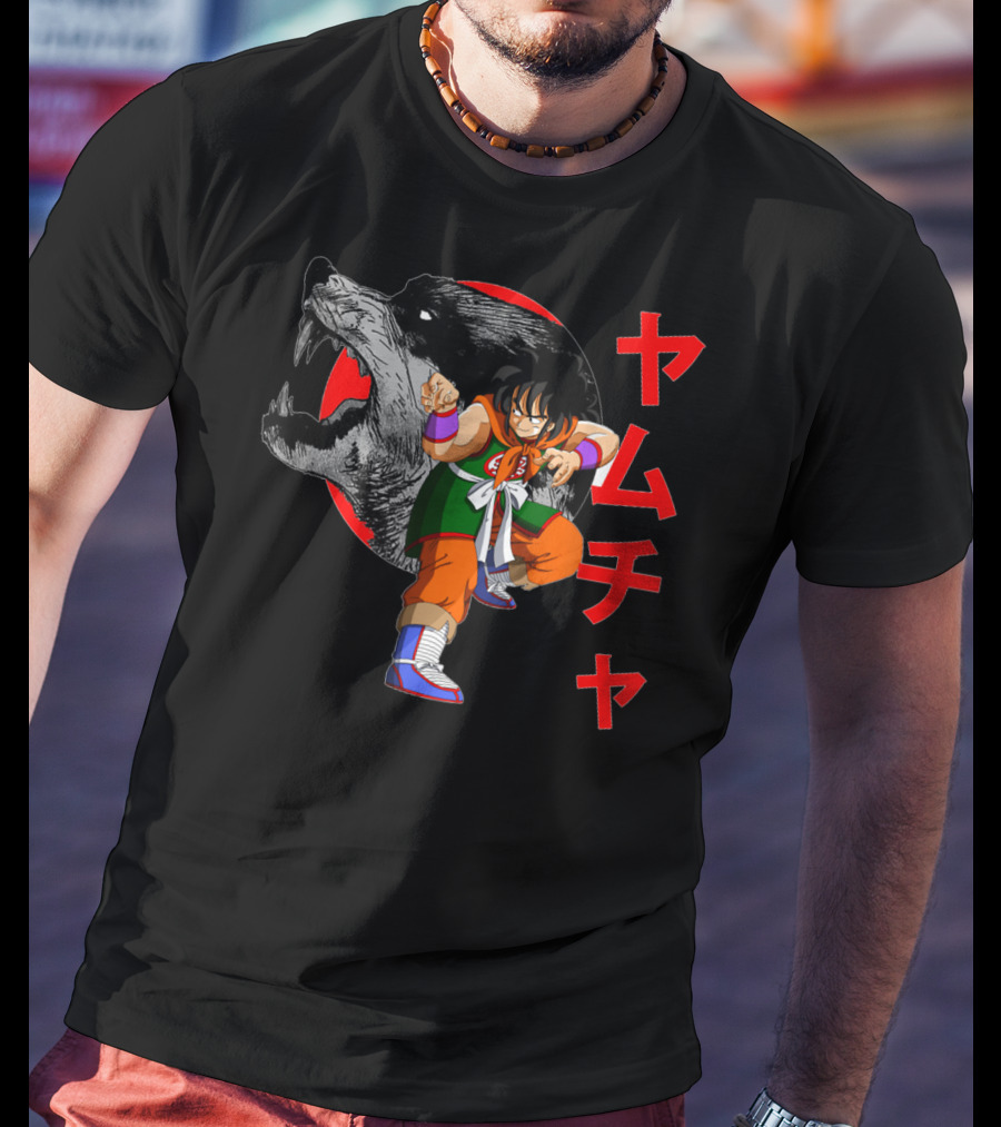 Yamcha Wolf Fang Fist Martial Arts Dragon Ball Z Japan Kanji T-Shirt