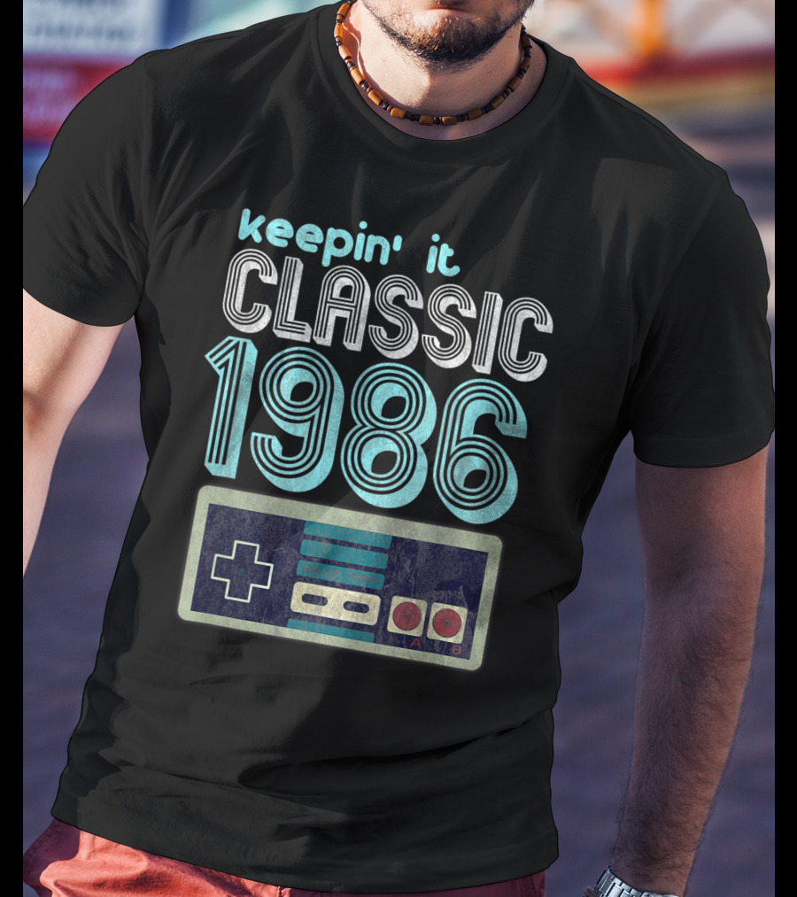 Keepin' It Classic 1986 Video Gamer Retro Controller T-Shirt