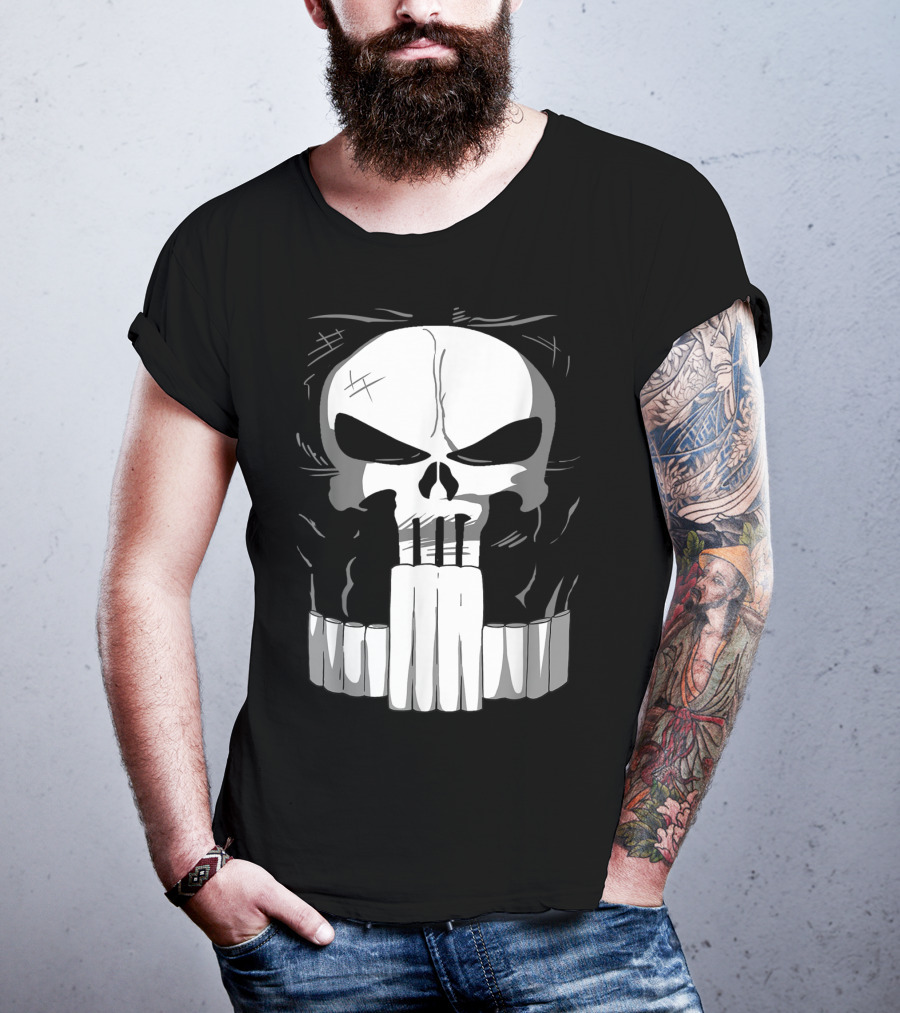 Marvel Punisher Skull With Bullet Teeth T-Shirt