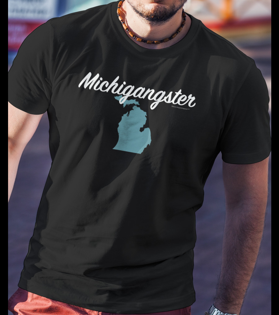 Michigangster Detroit Michigan Mitten Map T-Shirt