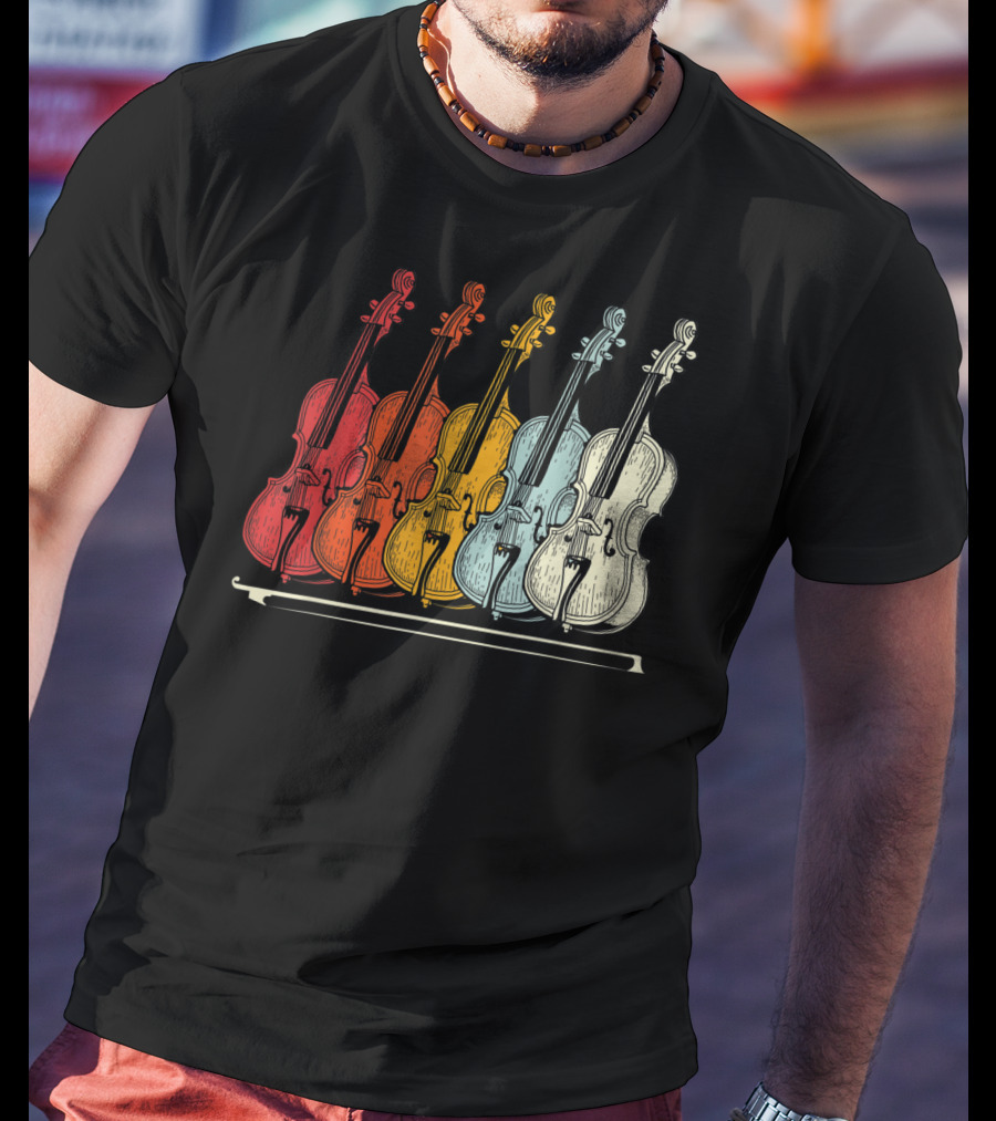 Classic Cello Rainbow Musical Instrument T-Shirt