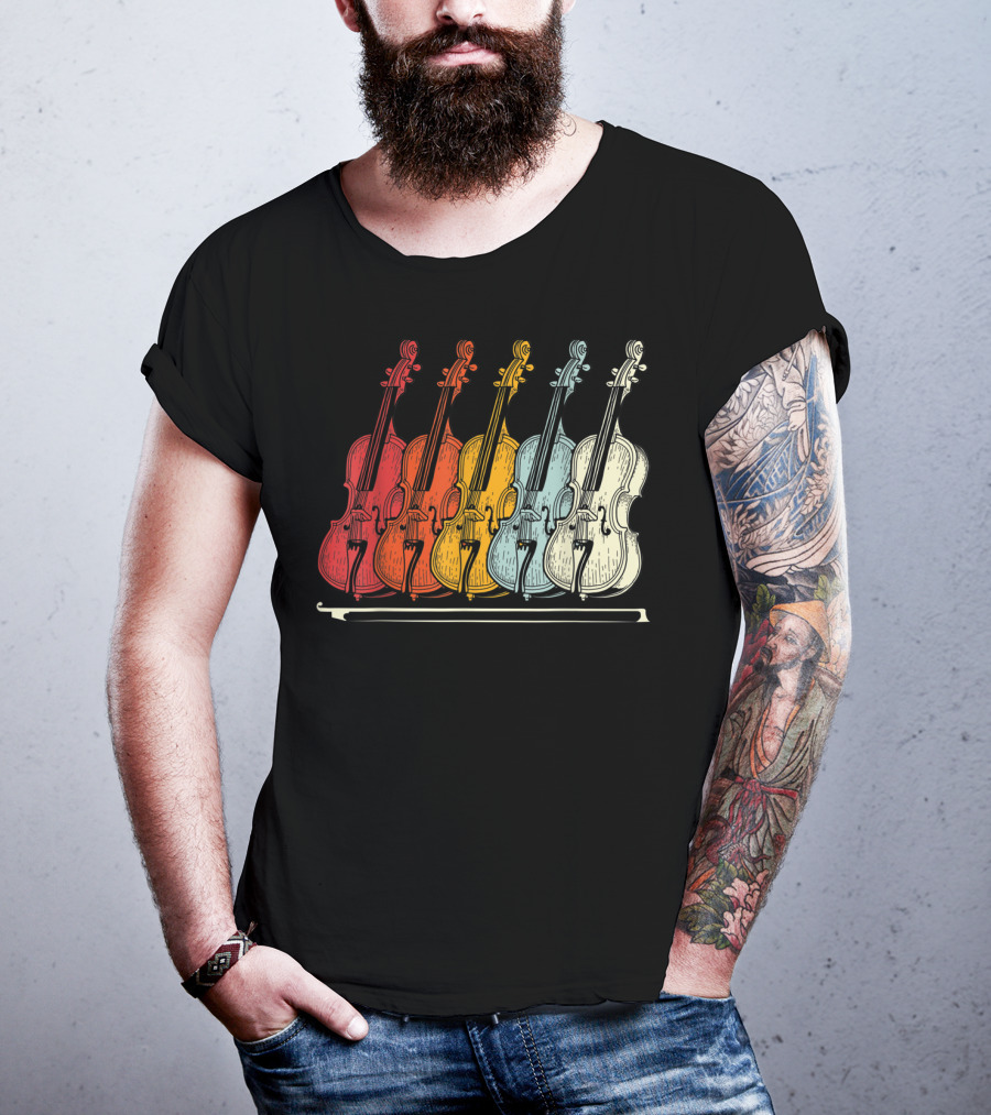 Classic Cello Rainbow Musical Instrument T-Shirt