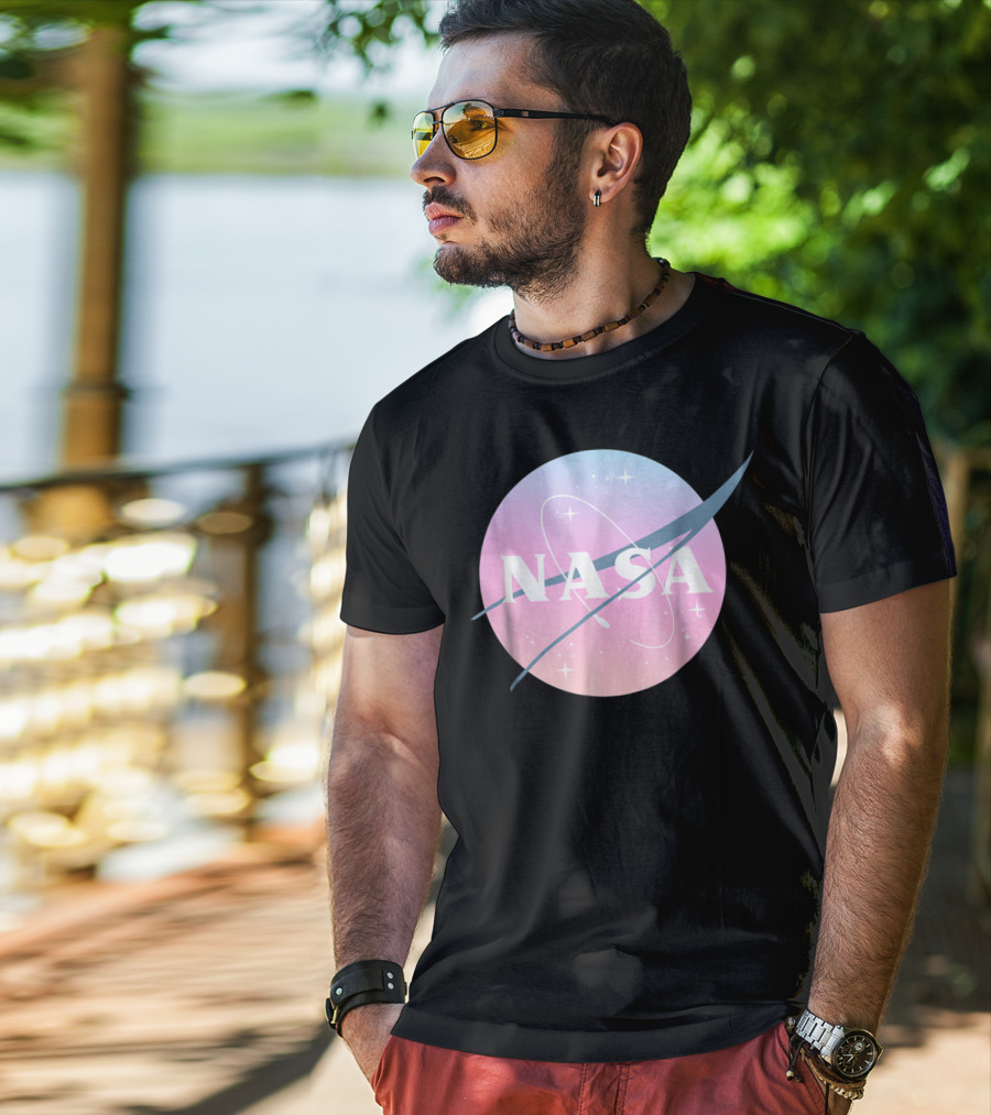 NASA Logo Pastel Rainbow Circle T-Shirt