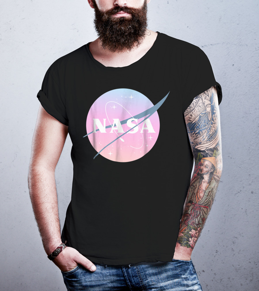 NASA Logo Pastel Rainbow Circle T-Shirt