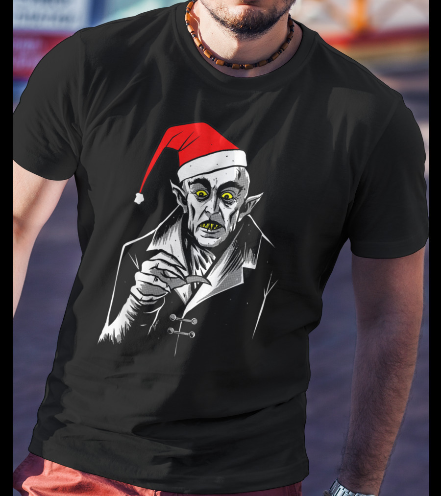 Nosferatu Vampire Santa Christmas Clause T-Shirt