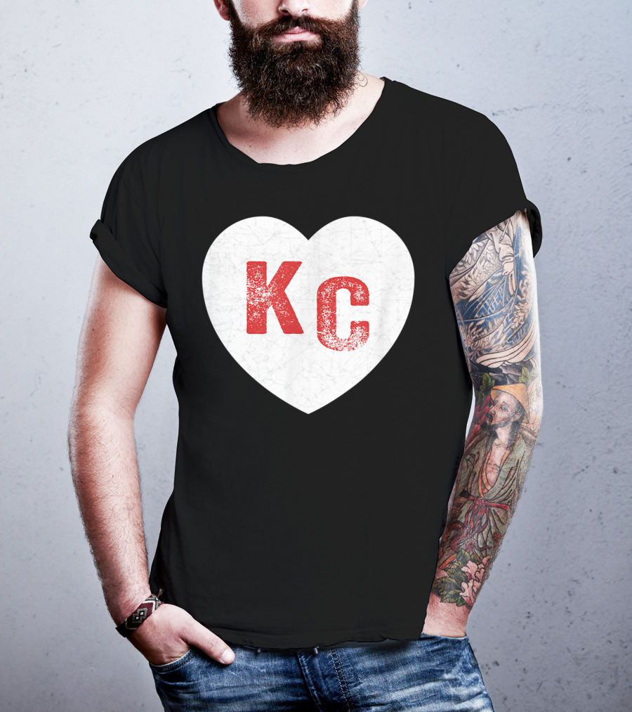 Vintage Red KC Heart Kansas City Love T-Shirt
